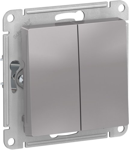 Переключатель без рамки Systeme Electric AtlasDesign 2-кл. проходной алюминий фото Переключатель без рамки Systeme Electric AtlasDesign 2-кл. проходной алюминий картинка